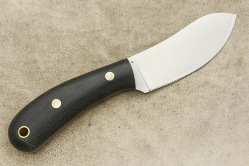 LT Wright Knives Camp MUK - A2 Steel - Flat Grind - Black Canvas Micarta Handle - Matte Finish LT Wright Knives Camp MUK - A2 Steel - Flat Grind - Black Canvas Micarta Handle - Matte Finish