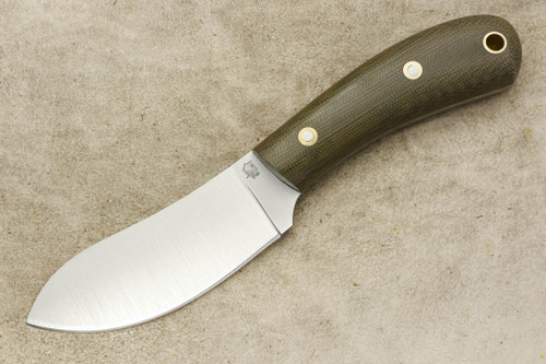 LT Wright Knives Camp MUK - A2 Steel - Flat Grind - Green Canvas Micarta Handle - Matte Finish