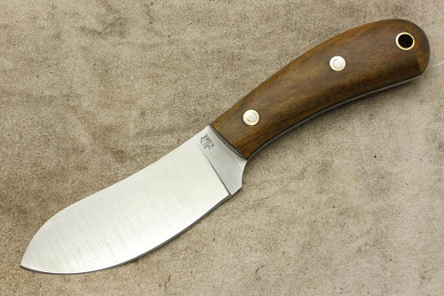 LT Wright Knives Camp MUK - Flat Grind - 3V Steel - Koa Wood - Polished Finish - 1 / FREE Black Liners!