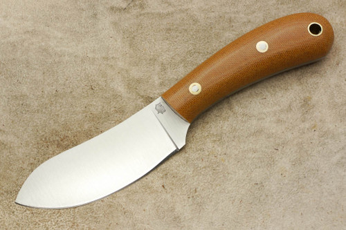 LT Wright Knives Camp MUK - Flat Grind - AEB-L Stainless Steel - Natural Canvas Micarta Handle - Matte Finish