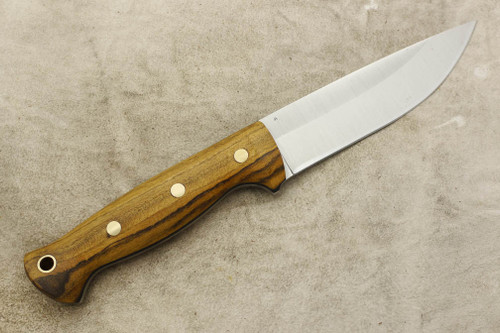 LT Wright Knives Forest Trail - A2 Steel - Scandi Grind - Bocote - Brass Corby Bolts - Matte Finish - 1 / FREE Black Liners! LT Wright Knives Forest Trail - A2 Steel - Scandi Grind - Bocote - Brass Corby Bolts - Matte Finish - 1 / FREE Black Liners!