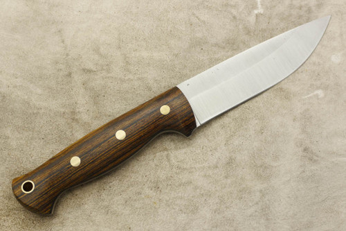 LT Wright Knives Forest Trail - A2 Steel - Scandi Grind - Bocote - Brass Corby Bolts - Matte Finish - 3 / FREE Black Liners!