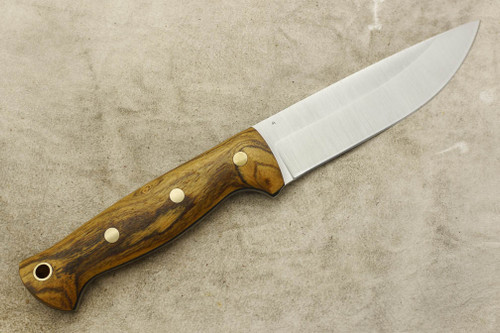 LT Wright Knives Forest Trail - A2 Steel - Scandi Grind - Bocote - Brass Corby Bolts - Matte Finish - 4 / FREE Black Liners!