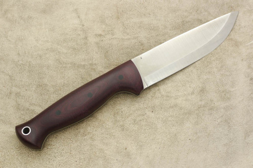 LT Wright Knives Forest Trail - CPM 3V Steel - Scandi Grind - Double Red Micarta Handle - Black Liners - Black Micarta Pins LT Wright Knives Forest Trail - CPM 3V Steel - Scandi Grind - Double Red Micarta Handle - Black Liners - Black Micarta Pins