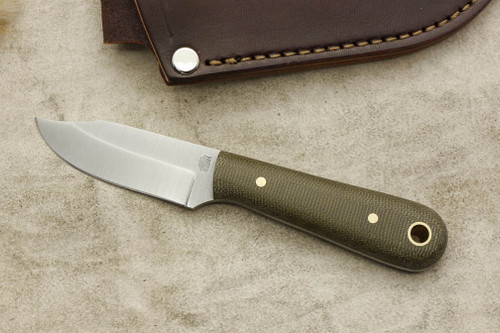 LT Wright Knives Frontier Trapper - AEB-L Steel - Saber Grind - Green Canvas Micarta - Matte Finish