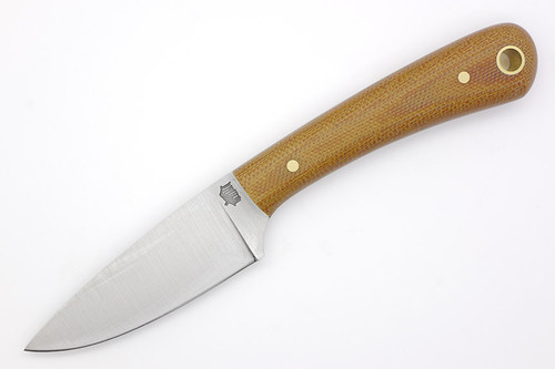 LT Wright Knives Frontier Valley - A Steel - Flat Grind - Natural Canvas Micarta Handle - Matte Finish