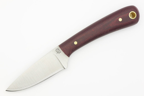 LT Wright Knives Frontier Valley - A2 Steel - Flat Grind - Double Red Canvas Micarta Handle - Matte Finish