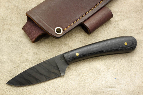 LT Wright Knives Frontier Valley - O1 Steel - Flat Grind - Black Canvas Micarta - Red Liners - FREE Special Patina Liners and Soft Case!