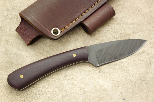 LT Wright Knives Frontier Valley - O1 Steel - Flat Grind - Double Red Canvas Micarta - White Liners - FREE Special Patina Liners and Soft Case!