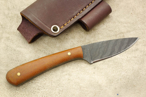 LT Wright Knives Frontier Valley - O1 Steel - Flat Grind - Natural Canvas Micarta - Black Liners - FREE Special Patina Liners and Soft Case!