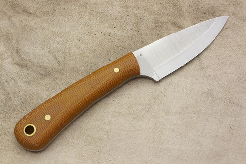 LT Wright Knives Frontier Valley - A2 Steel - Scandi Grind - Natural Canvas Micarta Handle - Matte Finish