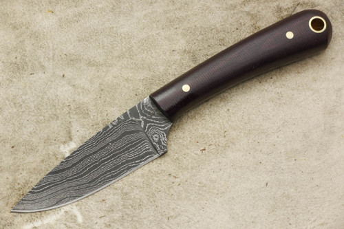 LT Wright Knives Frontier Valley - USA Damascus - Flat Grind - Double Red Canvas Micarta - Matte Finish / LIMITED EDITION / FREE SOFT CASE!