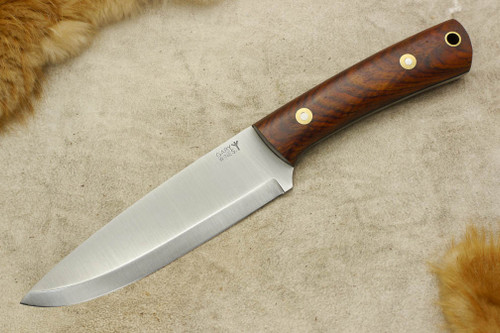 LT Wright Knives Gary Wines Bushcraft Hunter - Scandi Grind - Bocote Handle - Matte Finish / FREE Black Liners! - 4