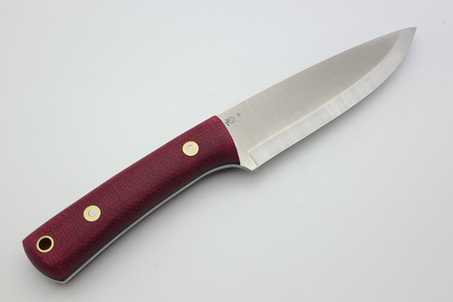 LT Wright Knives Gary Wines Bushcraft Hunter - Scandi Grind - Ruby Burlap - Black Liners LT Wright Knives Gary Wines Bushcraft Hunter - Scandi Grind - Ruby Burlap - Black Liners
