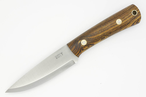 LT Wright Knives Gary Wines Bushcrafter - Scandi Grind - Bocote Handle - Black Liners - Matte - 2