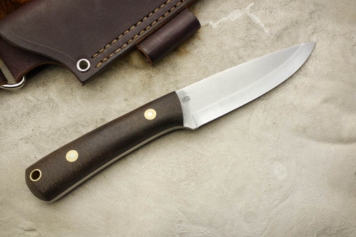 LT Wright Knives Gary Wines Bushcrafter - Scandi Grind - Brown Burlap