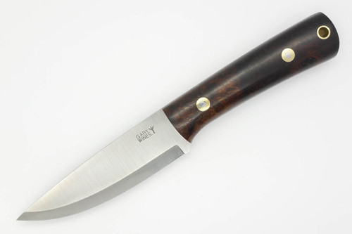 LT Wright Knives Gary Wines Bushcrafter - Scandi Grind - Desert Ironwood Handle - Polished Finish - 2 / FREE Black Liners!