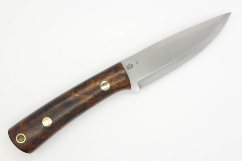 LT Wright Knives Gary Wines Bushcrafter - Scandi Grind - Desert Ironwood Handle - Polished Finish - 4 / FREE Black Liners!