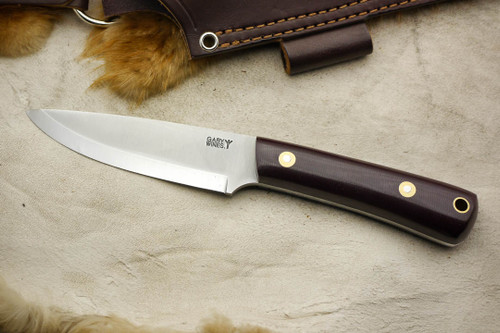 LT Wright Knives Gary Wines Bushcrafter - O1 Steel - Scandi Grind - Double Red Canvas Micarta - Matte Finish