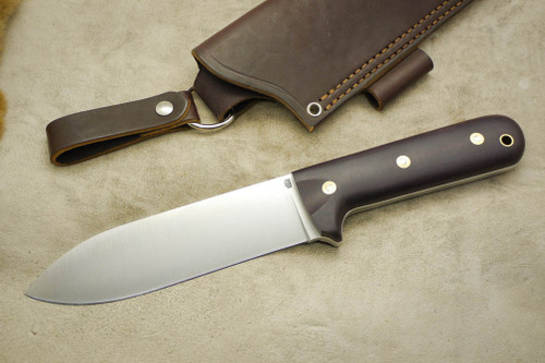 LT Wright Knives Gen 3 - Convex Grind - Double Red Canvas Micarta - White Liners - Matte Finish