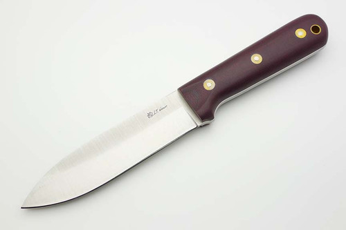 LT Wright Knives Gen 5 - Saber Grind - Double Red Canvas Micarta - White Liners - Matte Finish