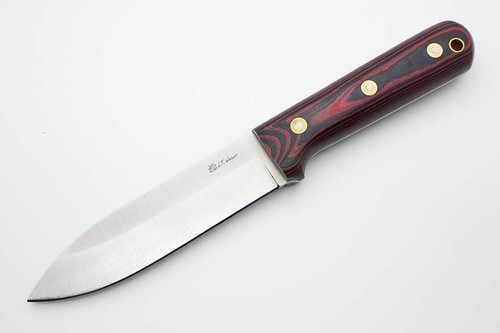 LT Wright Knives Gen 5 - Saber Grind - Red and Black Linen Micarta - Matte Finish
