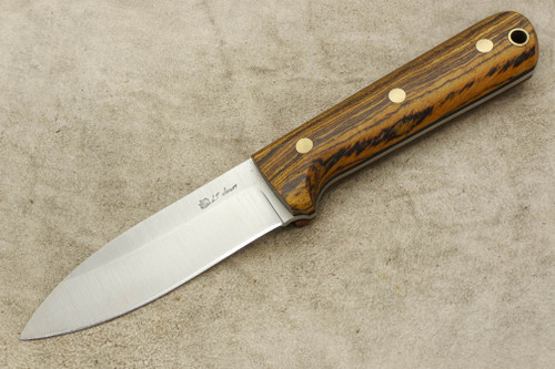 LT Wright Knives Genesis - Saber Grind - Bocote - Brass Corby Bolts - 1 / FREE Black Liners!