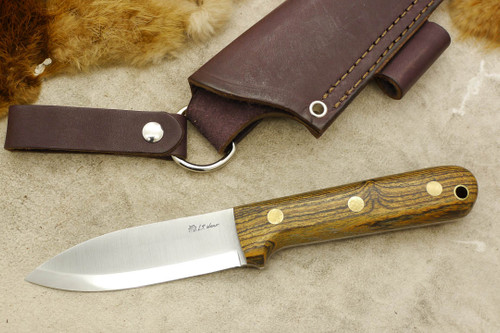 LT Wright Knives Genesis - Scandi Grind - Bocote - Brass Corby Bolts - 3