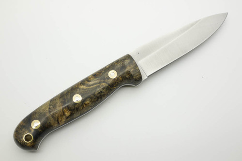 LT Wright Knives GNS - CPM 3V Steel - Saber Grind - Buckeye Burl Handle - Polished Finish - FREE Black Liners! - 5