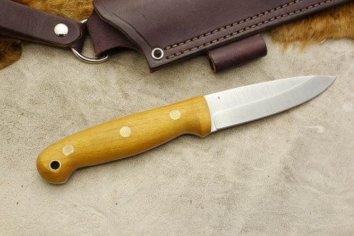LT Wright Knives GNS - CPM 3V Steel - Saber Grind - Osage Orange - Brass Corby Bolts - 3