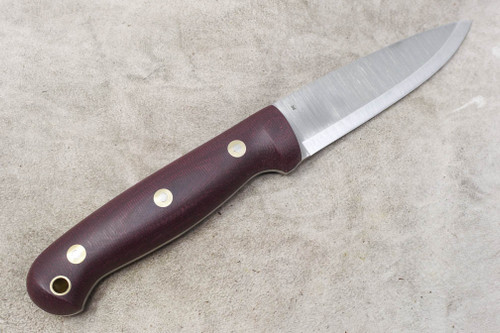 LT Wright Knives GNS - CPM 3V Steel - Scandi Grind - Double Red Canvas Micarta Handle - Matte Finish
