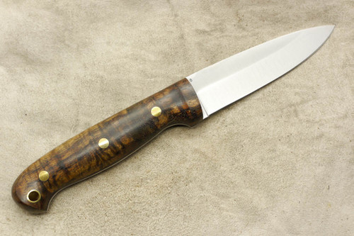 LT Wright Knives GNS - O1 Tool Steel - Saber Grind - Koa Handle - Brass Corby Bolts - Polished Finish / FREE BLACK LINERS! - 2