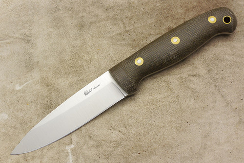 LT Wright Knives GNS - Saber Grind - O1 Steel - Green Canvas Micarta Handle - Matte Finish