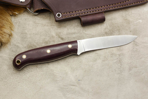 LT Wright Knives JET - Flat Grind - Double Red Micarta