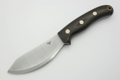 LT Wright Knives JX2 Jessmuk - Scandi Grind - Green and Black Linen Micarta - Matte Finish