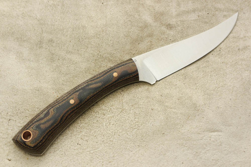 LT Wright Knives Large Swoop - Flat Grind - Python Canvas Micarta Handle - Matte Finish