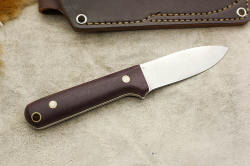 LT Wright Knives Next Gen - AEB-L Stainless Steel - Convex Grind - Double Red Micarta - White Liners - Matte Finish