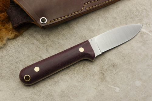 LT Wright Knives Next Gen - A2 Steel - Flat Grind - Double Red Canvas Micarta - Coyote Liners - Brass Corby Bolts - Matte Finish