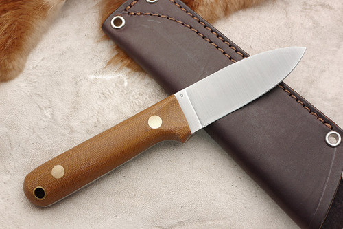 LT Wright Knives Next Gen - Flat Grind - Natural Canvas Micarta - Matte Finish