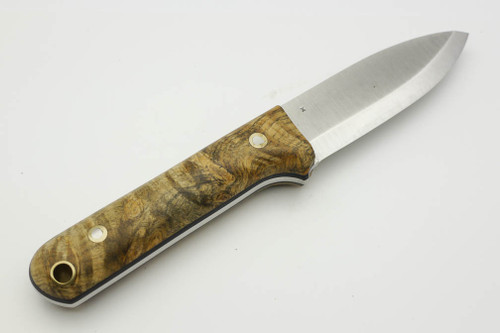 LT Wright Knives Next Gen - Scandi Grind - 3V Steel - Buckeye Burl - Matte Finish - FREE Black Liners! - 5