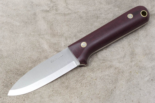 LT Wright Knives Next Gen - Scandi Grind - 3V Steel - Double Red Canvas Micarta - Matte Finish