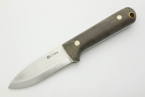 LT Wright Knives Next Gen - Scandi Grind - 3V Steel - Green Canvas Micarta - Matte Finish