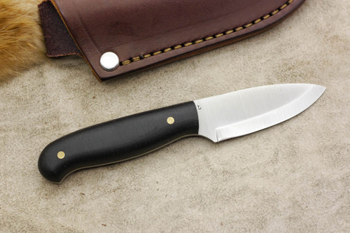LT Wright Knives Patriot - AEB-L Stainless Steel - Scandi Grind - Black Canvas Micarta - Matte Finish
