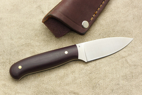 LT Wright Knives Patriot - A2 Steel - Flat Grind - Double Red Canvas Micarta Handle - Matte Finish