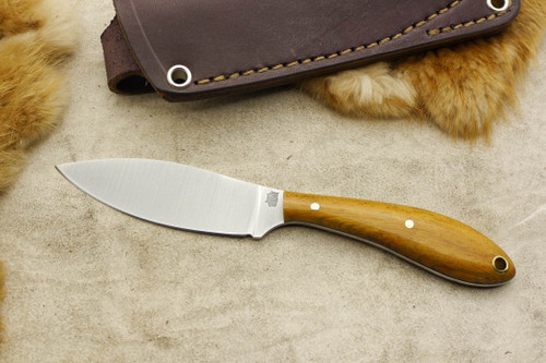 LT Wright Knives Small Northern Hunter - AEB-L Steel - Flat Grind - Desert Ironwood - Black Liners - 3