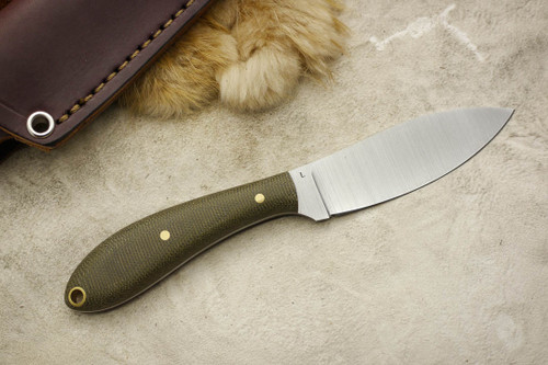 LT Wright Knives Small Northern Hunter - AEB-L Steel - Flat Grind - Green Canvas Micarta - Matte Finish LT Wright Knives Small Northern Hunter - AEB-L Steel - Flat Grind - Green Canvas Micarta - Matte Finish