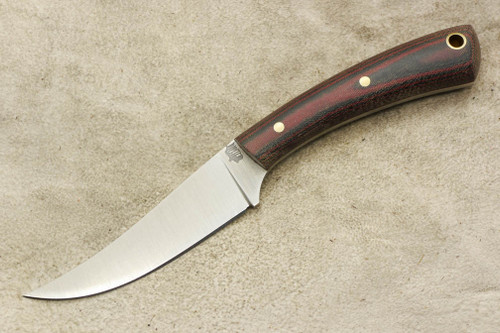 LT Wright Knives Small Swoop - Flat Grind - Red and Black G10 Handle - Matte Finish