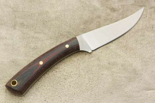 LT Wright Knives Small Swoop - Flat Grind - Red and Black G10 Handle - Matte Finish