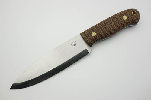 LT Wright Knives Sospes - O1 Steel - Scandi Grind - Brown Burlap - Mountain Texture