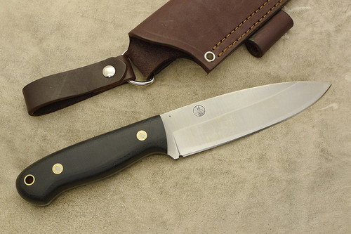 LT Wright Knives Sospes - Saber Grind - Black Canvas Micarta - Matte Finish